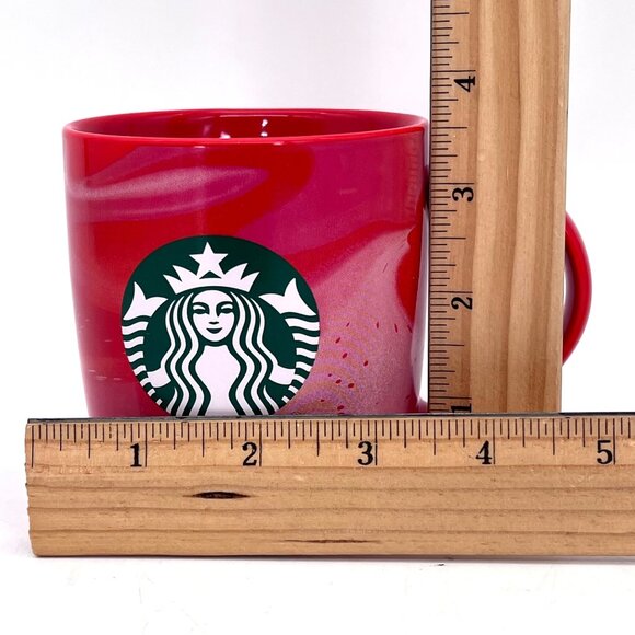 Starbucks 11oz Red White Swirl Ceramic Mug Cup 2024 Microwave & Dishwasher Safe - Picture 11 of 12